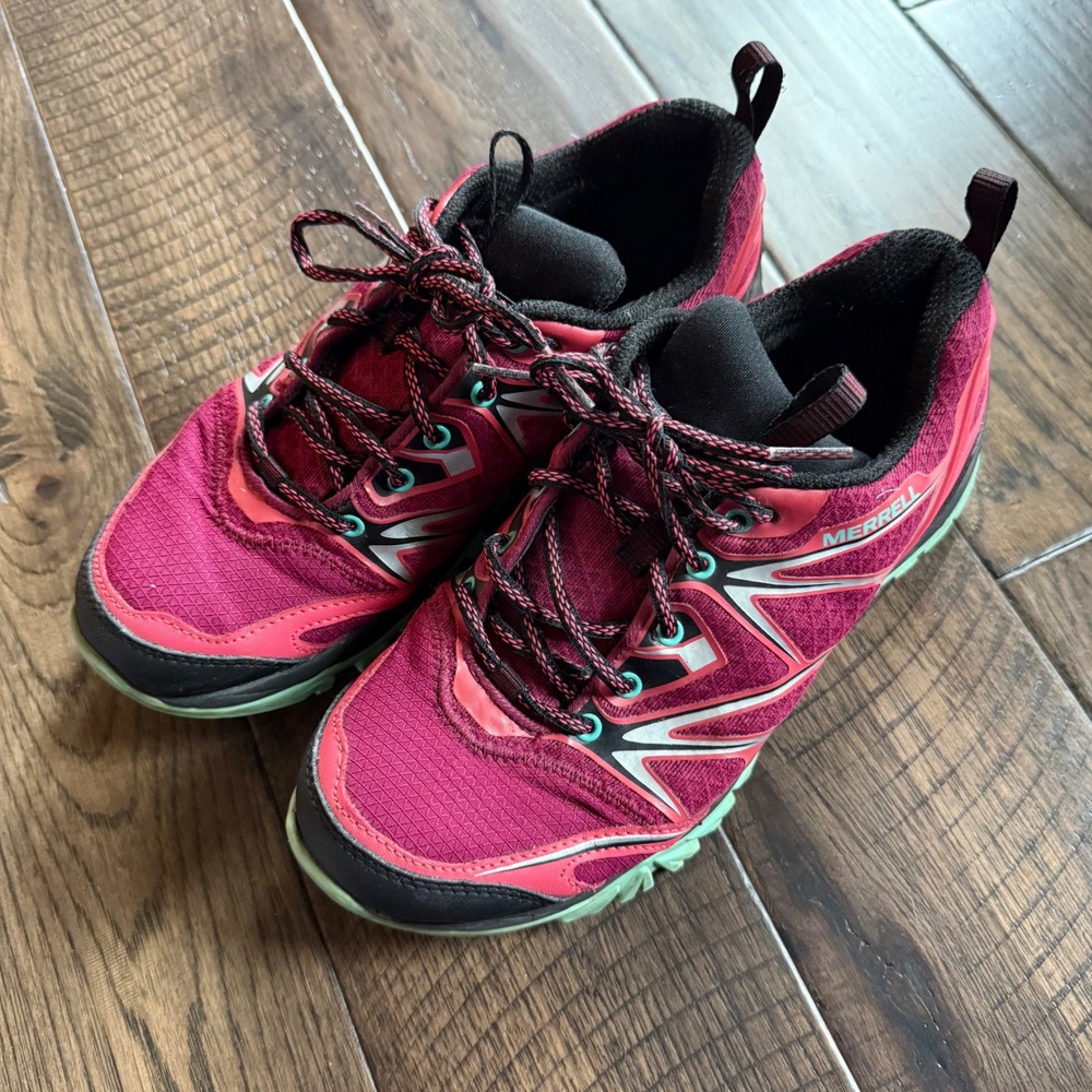 Merrell All Out Blaze Aero Sport Womens 7.5 Hiking Shoes Pink J35464 UniFly